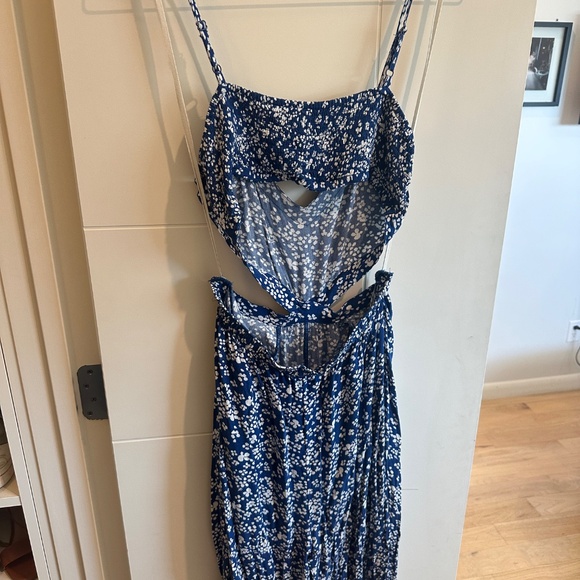 Aerie Blue Floral Jumpsuit with Cutouts - Picture 6 of 6